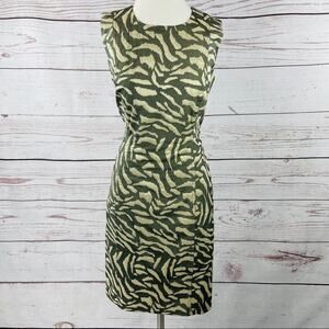 Calvin Klein animal print sheath dress black gold